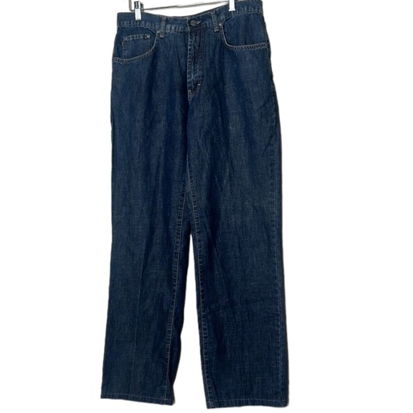 TRUSSARDI Jeans Blue Dark Wash Straight Leg Model 380 Size 36 - Picture 1 of 14